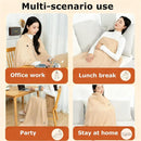 USB Heated Hooded Scarf with Zipper 3 Temperature Settings Apricot, 150 x 80 cm