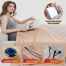 USB Heated Hooded Scarf with Zipper 3 Temperature Settings Apricot, 150 x 80 cm