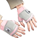 USB Heated Gloves Touchscreen Rechargeable Pink, 15 x 9 cm
