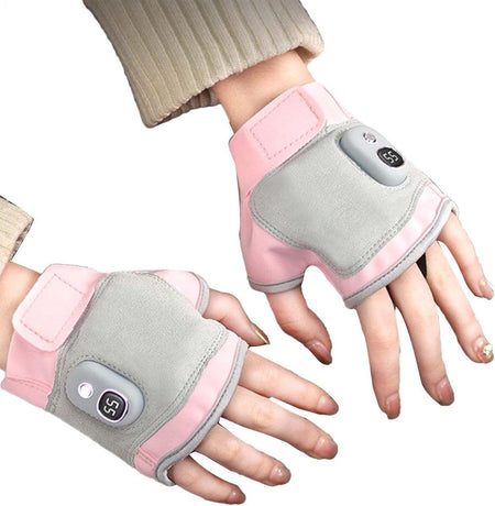 USB Heated Gloves Touchscreen Rechargeable Pink, 15 x 9 cm