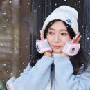 USB Heated Gloves Touchscreen Rechargeable Pink, 15 x 9 cm