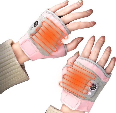 USB Heated Gloves Touchscreen Rechargeable Pink, 15 x 9 cm
