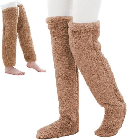 Womens Fleece Over the Knee Socks Warm Winter Leg Warmers