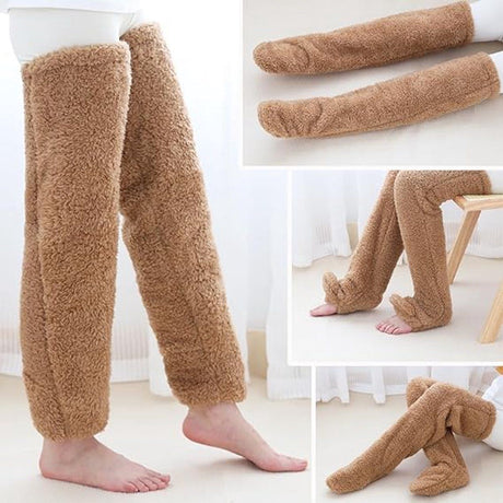 Womens Fleece Over the Knee Socks Warm Winter Leg Warmers