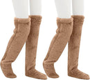 Womens Fleece Over the Knee Socks Warm Winter Leg Warmers