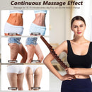 Wooden Massage Roller 31 Bead Gua Sha Lymphatic Drainage Tool Brown, 59 cm