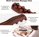 Wooden Massage Roller 31 Bead Gua Sha Lymphatic Drainage Tool Brown, 59 cm
