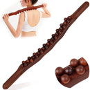 Wooden Massage Roller 31 Bead Gua Sha Lymphatic Drainage Tool Brown, 59 cm
