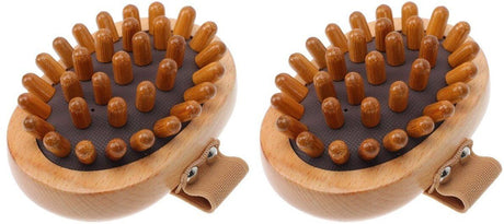 2 Piece Wooden Body Massage Rollers for Neck and Legs Cellulite Care