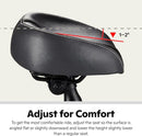 Black and Blue Bicycle Saddle Shock Absorbing Wide Seat Cushion Unisex, 26 x 17 x 9 cm