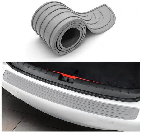 Gray Universal Car Bumper Protection Strip Scratch Resistant Anti Slip, 104 x 9 cm