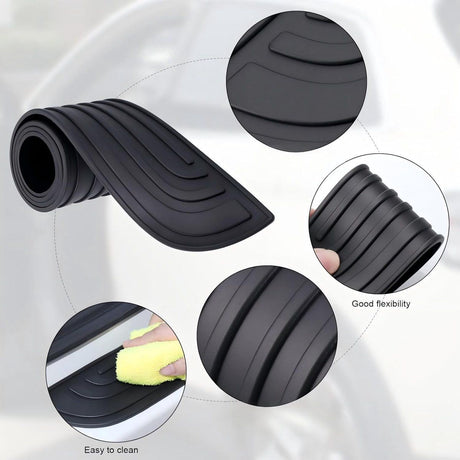 Gray Universal Car Bumper Protection Strip Scratch Resistant Anti Slip, 104 x 9 cm
