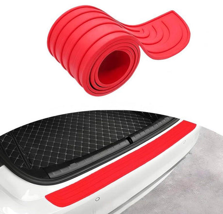 Red Universal Car Bumper Protection Strip Scratch Resistant Anti Slip, 104 x 9 cm