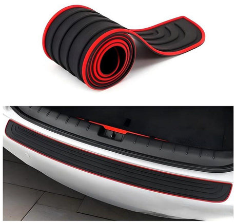 Black and Red Universal Car Bumper Protection Strip Scratch Resistant Anti Slip, 104 x 9 cm