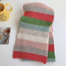 Womens Knitted Color Block Winter Scarf Off White Pink Green