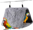 Pet Bird Hammock Plush Hanging Bed Black and Blue, Size M
