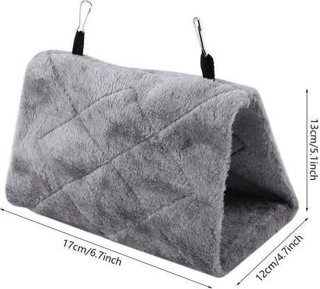 Pet Bird Hammock Plush Hanging Bed Black and Blue, Size M