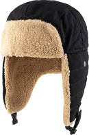 Winter Aviator Hat Thickened Cotton with Earmuffs Black, One Size