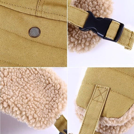 Winter Aviator Hat Thickened Cotton with Earmuffs Khaki, One Size