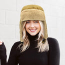Winter Aviator Hat Thickened Cotton with Earmuffs Khaki, One Size