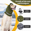 Dog Winter Earmuffs Calming Waterproof Snowproof Army Green, Size S, 30-44 cm