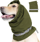 Dog Winter Earmuffs Calming Waterproof Snowproof Army Green, Size L, 50-64 cm