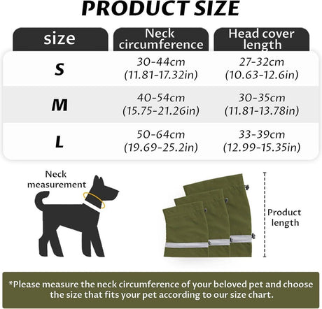 Dog Winter Earmuffs Calming Waterproof Snowproof Army Green, Size L, 50-64 cm