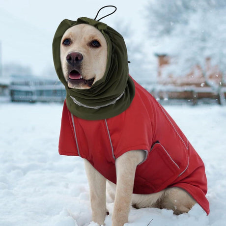 Dog Winter Earmuffs Calming Waterproof Snowproof Army Green, Size L, 50-64 cm