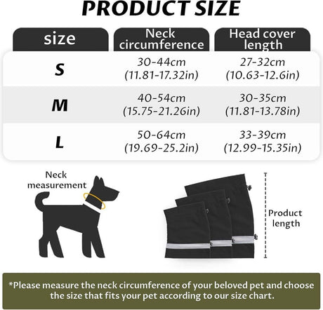 Dog Winter Earmuffs Calming Waterproof Snowproof Black, Size L, 50-64 cm