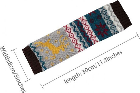 1 Pair Knitted Fingerless Arm Warmers Brown for Women