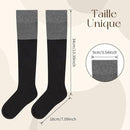 Womens Cotton Calf Socks Color Block Knitted Thermal Winter Socks