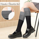 Womens Cotton Calf Socks Color Block Knitted Thermal Winter Socks