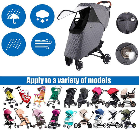 Universal Stroller Rain and Winter Cover Waterproof Snowproof