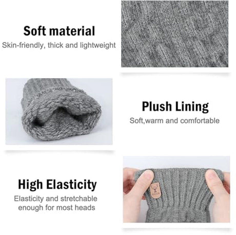 Fingerless Thermal Gloves Knitted Winter Gloves with Soft Lining