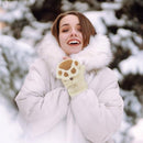 Fingerless Plush Winter Gloves Warm Cosplay Gloves for Women and Teen Girls