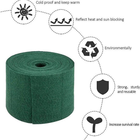 2 Piece Double Layer Tree Trunk Protectors Winter Proof Green, 12 x 2000 cm
