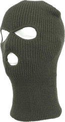 Three Hole Balaclava Ski Mask Green, One Size