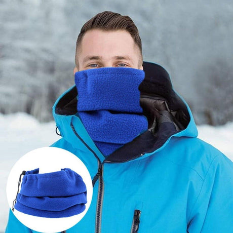 2 Pack Fleece Neck Warmers with Drawstring Red for Running and Cycling