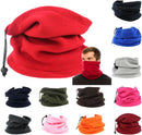 2 Pack Fleece Neck Warmers with Drawstring Red for Running and Cycling