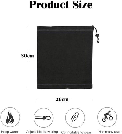 2 Pack Fleece Neck Warmers with Drawstring Red for Running and Cycling