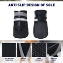 4 Piece Waterproof Dog Boots with Fleece Lining Non Slip Sole Black, Size XL