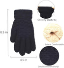 Womens Touchscreen Winter Gloves Thermal Knitted Fleece Lined Black