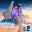 Womens Touchscreen Winter Mittens Thermal Knitted Fleece Lined Gray