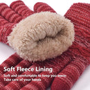 Womens Touchscreen Winter Gloves Thermal Knitted Fleece Lined Purple Red