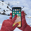 Womens Touchscreen Winter Gloves Thermal Knitted Fleece Lined Purple Red