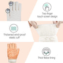 Womens Touchscreen Winter Gloves Thermal Knitted Fleece Lined White