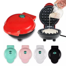 420W Mini Portable Electric Waffle Maker,  ideal for home breakfast, pancake & dessert baking（Red）