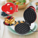 420W Mini Portable Electric Waffle Maker,  ideal for home breakfast, pancake & dessert baking（Red）