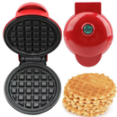 420W Mini Portable Electric Waffle Maker,  ideal for home breakfast, pancake & dessert baking（Red）