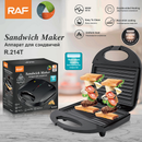 RAF R.214T Grill Steak Maker 750W Electric Press Griller, Ribbed Non-Stick Cooking Plate, 110-220V Multifunctional Breakfast Grill Machine